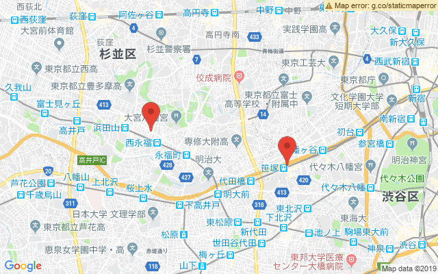 永福町の保険相談窓口のマップ